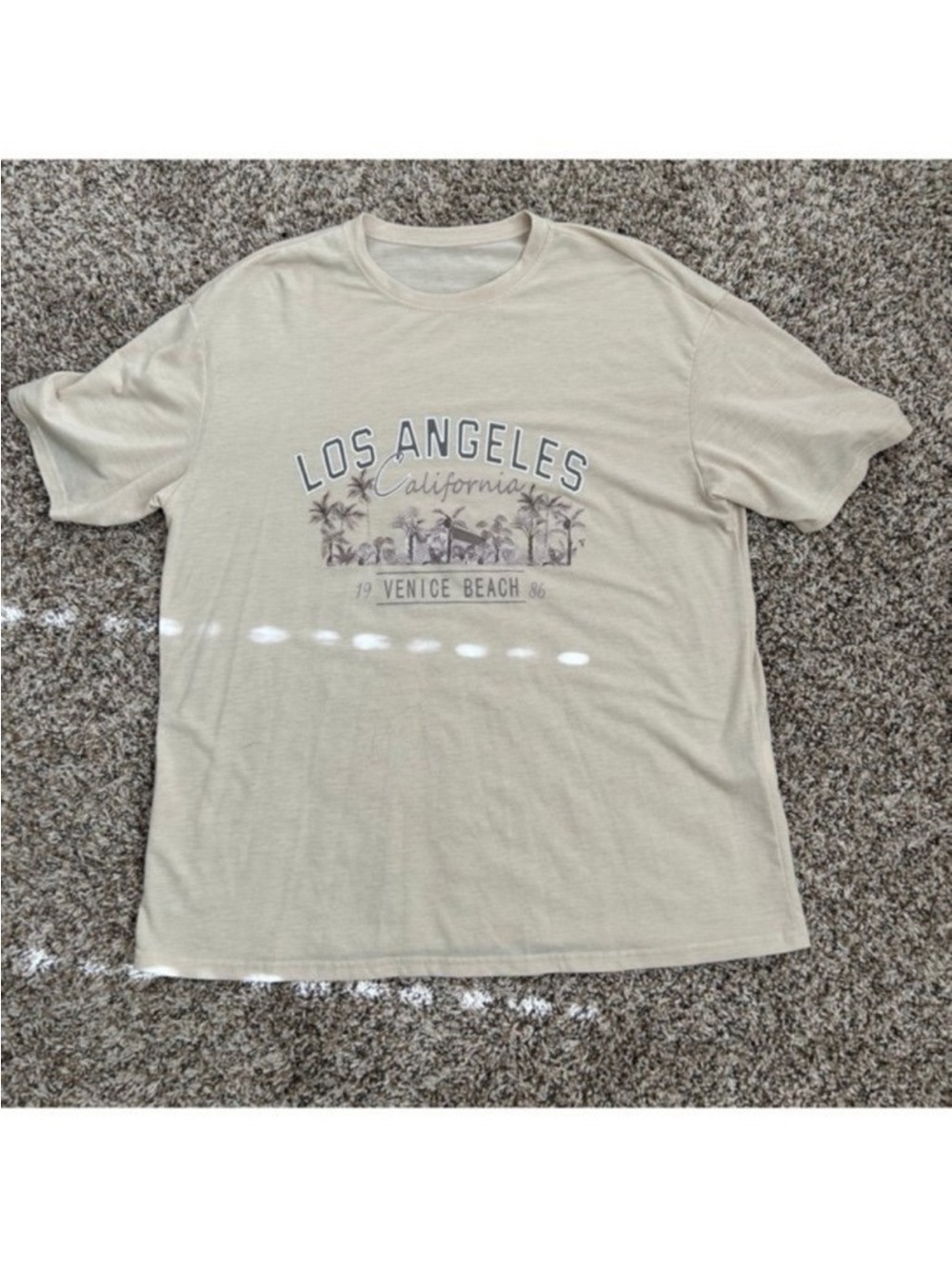SHEIN Beige Los Angeles Venice Beach Graphic Tee
